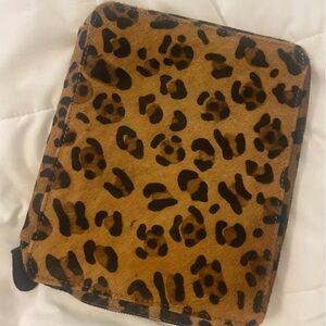 Pottery Barn leopard travel jewelry case.